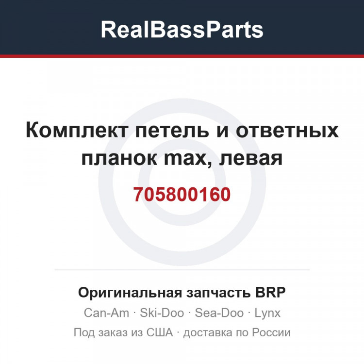 705800160 Комплект петель и ответных планок max, левая
