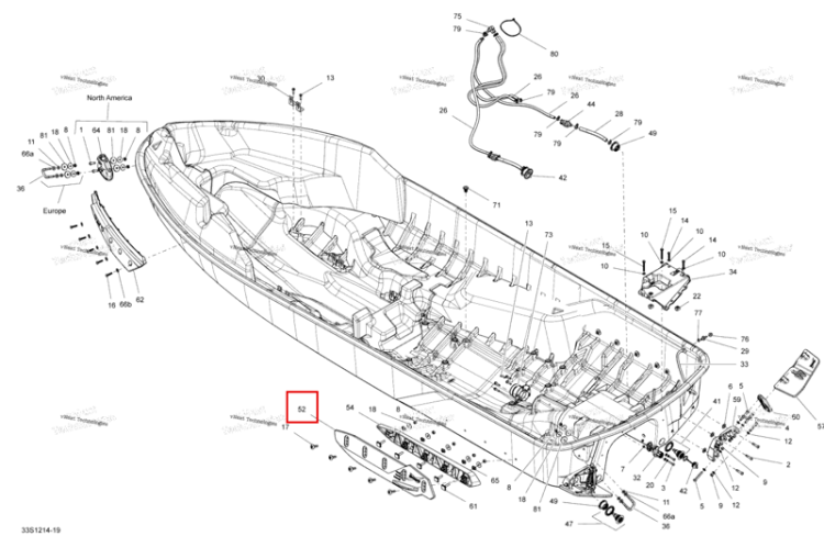 Правый Sponson Sea-Doo RXT-X 260 RS (2012) (292001426)