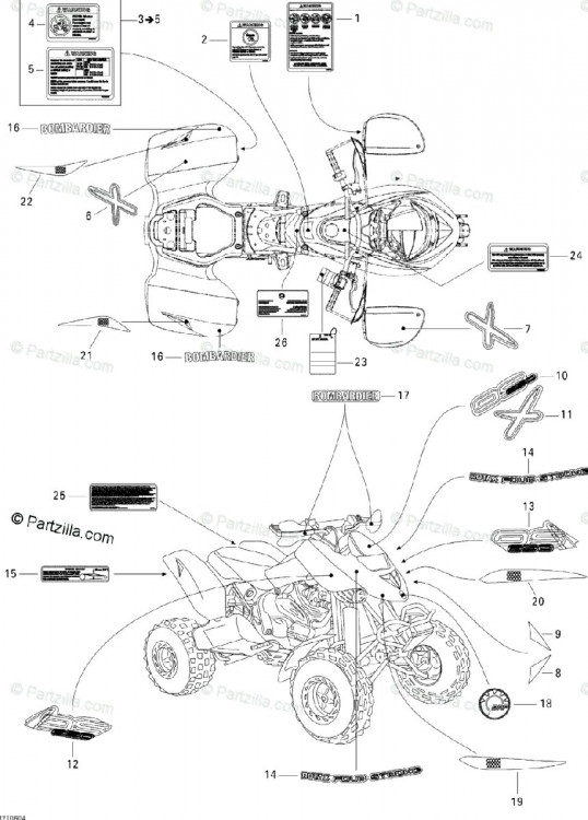 704900793 Правая боковая наклейка DS 650 X