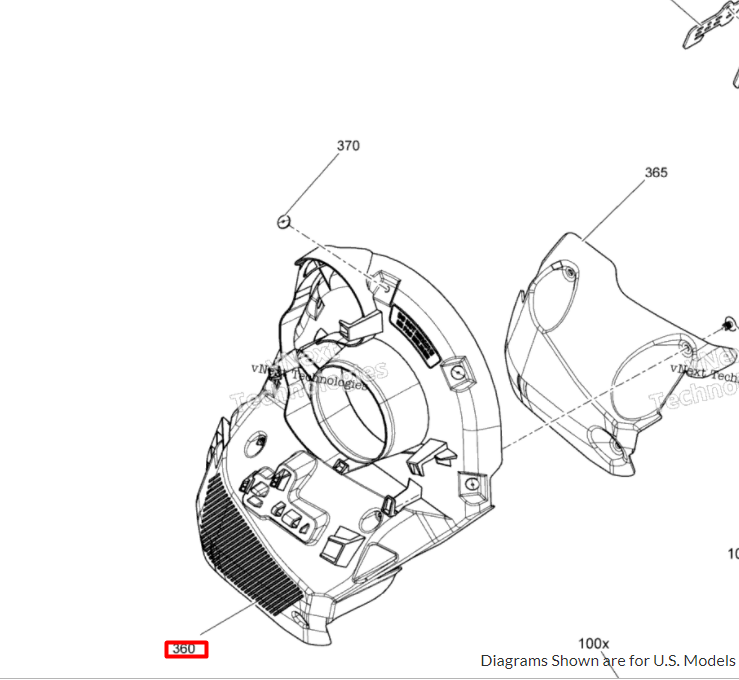 417300569 Крышка вариатора пластиковая 19+ Ski-Doo
