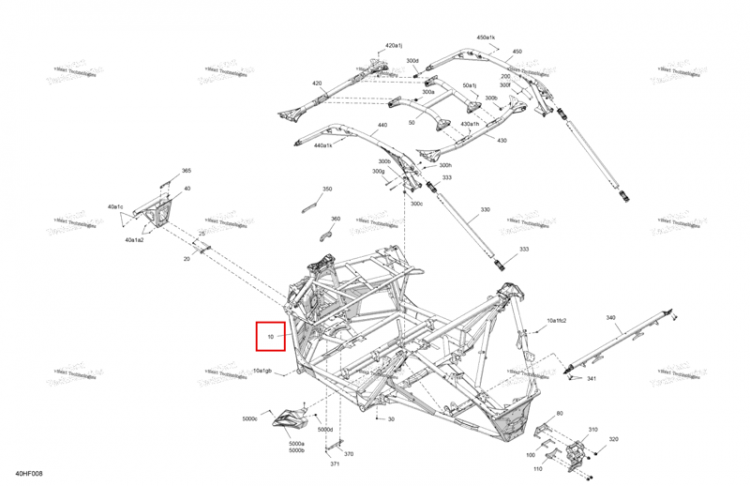 Чёрный рама комплект Can-Am Maverick Turbo RR XRS (2026) (715011293)