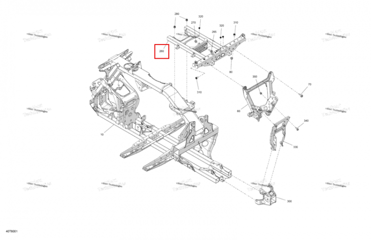 Шасси Extension Can-Am Outlander 4x4 XT 1000R (2018) (705210821)