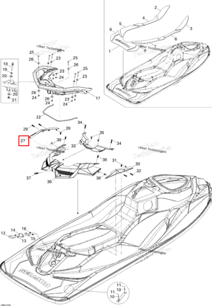 Левый ручка Cosmetic Sea-Doo 291003373