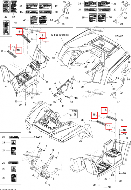 Шестигранный винт фланцевый M6 × 25 Can-Am Outlander MAX 800 XT (2008) (207662584)