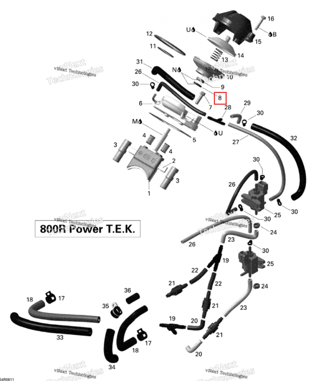 Прокладка кольцо Ski-Doo Summit X 800R Power T.E.K. (2009) (420431380)
