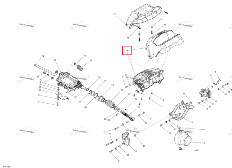 Reverse Gate в сборе облицовка рампа комплект 295501170 Sea-Doo Spark (2016) (268000169)