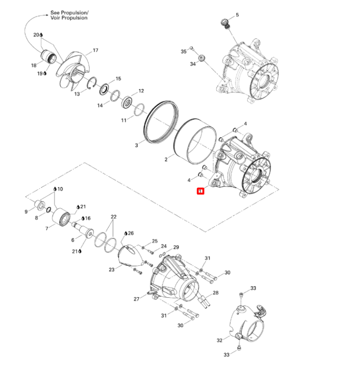 271002161 Корпус импеллера Sea-Doo 267000084 