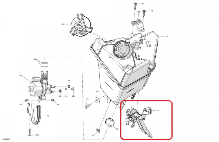 519000362 Крепление маслобака для снегоходов Ski-Doo 519000362