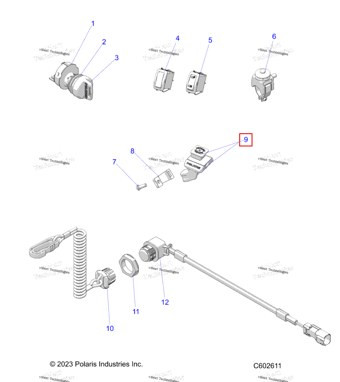 2010516 В сборе выключатель AUXSHUTOFF PROT MNT включает выключатель и верхний опора