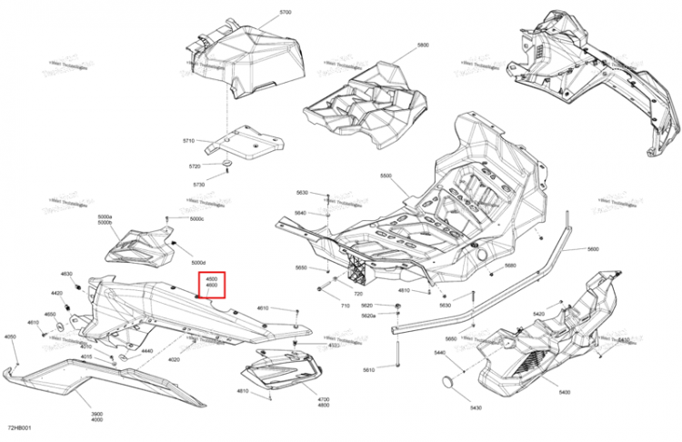 Chalk правый задний крыло Can-Am Maverick Turbo RR XRC (2022) (705015334)