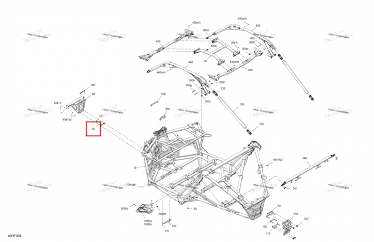Передний пластина Can-Am Maverick Turbo RR XRS (2026) (705211898)