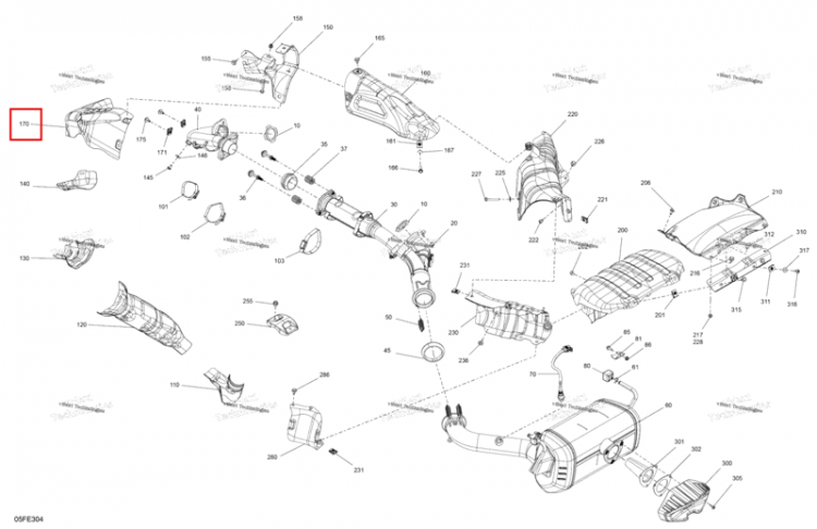 Теплозащитный экран Can-Am Outlander 4x4 XT 1000R (2025) (707603265)