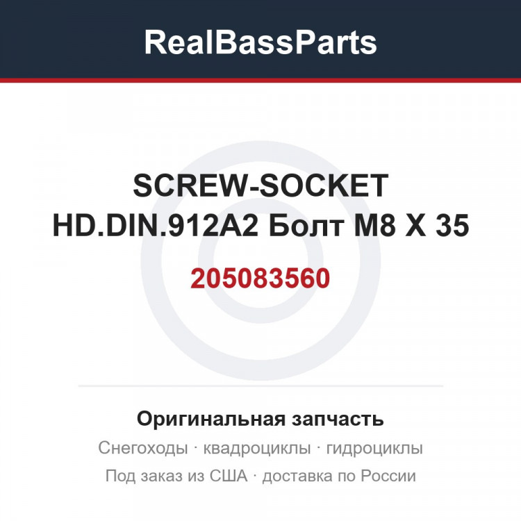 205083560 SCREW-SOCKET HD.DIN.912A2  Болт M8 X 35