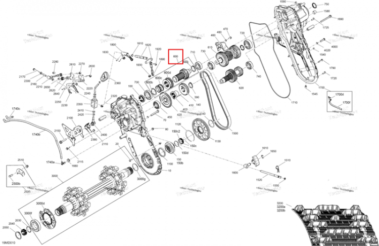 Вал коробка передач дюйм в сборе включает 600 to 600 j Ski-Doo Expedition 900 ACE SE (2024) (504154341)