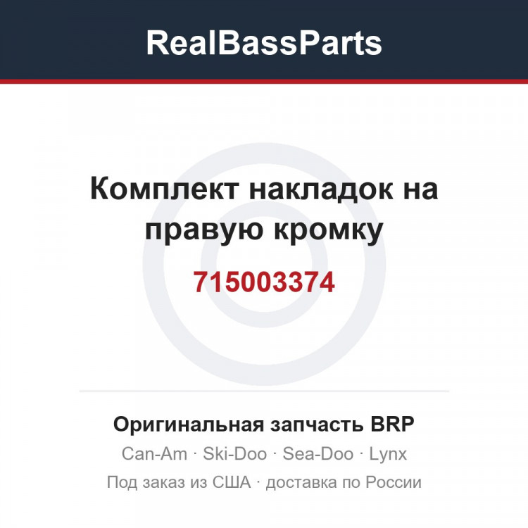 715003374 Комплект накладок на правую кромку