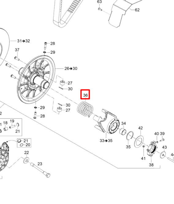 417127467 Пружина вариатора ведомого (417127434)