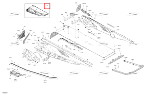 Шасси тоннель блок 129 в сборе b Ski-Doo 415130953