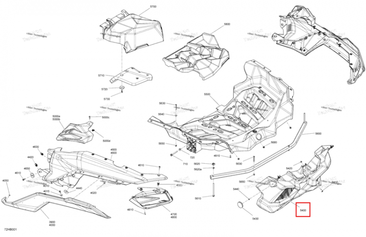 Задний Fairing Can-Am Maverick Turbo RR XRC (2022) (705017558)