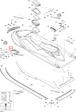 Серый левый решётка Sea-Doo 269501464