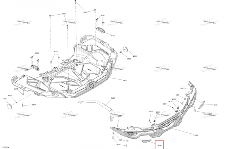 Красный левый задний катафот Can-Am Outlander 4x4 DPS 700 (2025) (705014922)