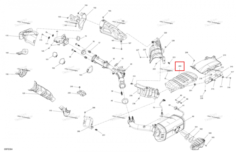 Теплозащитный экран Can-Am Outlander 4x4 XT 1000R (2025) (707603239)