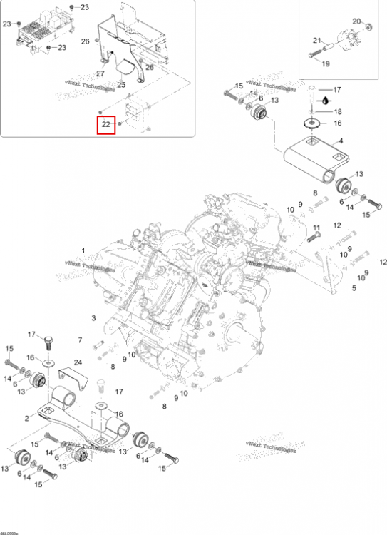 Винт M6 X12 Ski-Doo Expedition TUV V800 4-TEC (2009) (M40327)