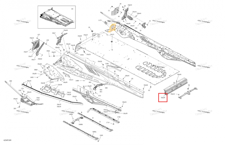 Задний крышка включает 10 a29 to 10 a29 a Ski-Doo Skandic SE 900 ACE (2026) (518332481)
