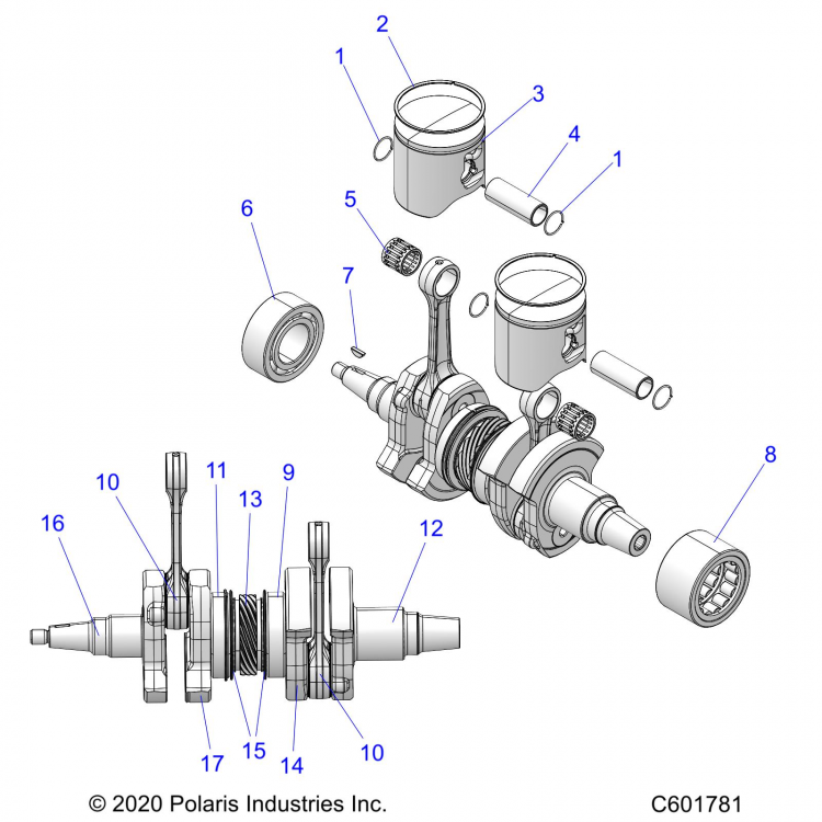 2209829 Кольцо поршневое 1 шт для снегоходов Polaris PATRIOT 9R 2209829