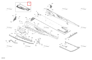 Глубокий чёрный шасси тоннель блок 154 aq Ski-Doo 415130608