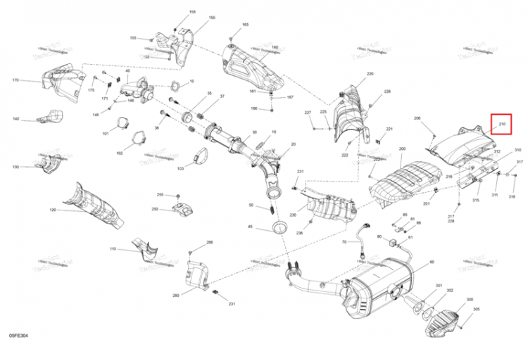 Теплозащитный экран Can-Am Outlander 4x4 XT 1000R (2025) (707603768)