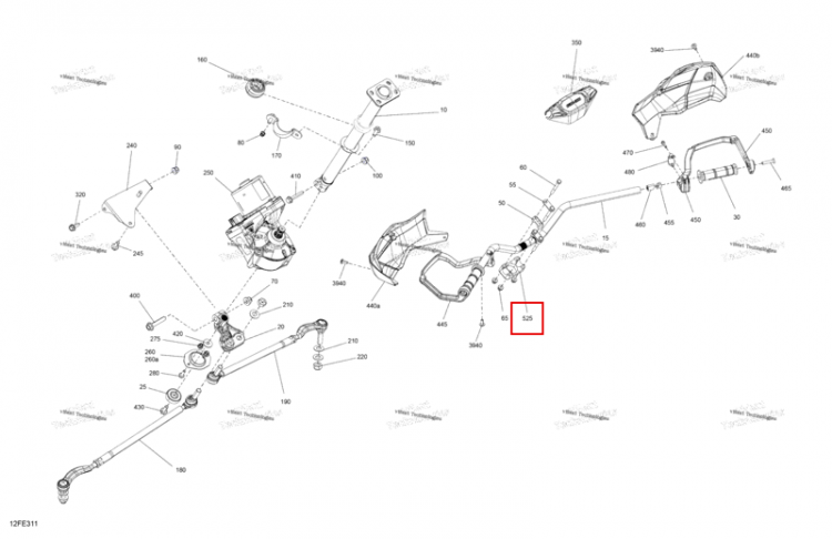 Руль Riser блок Can-Am Outlander 4x4 XT 1000R (2025) (709402987)