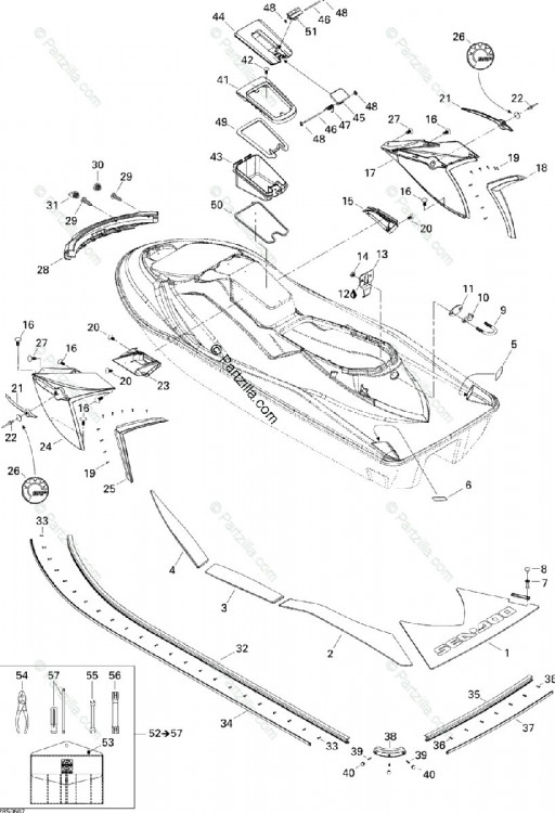 291002325 MOULURE        *BUMPER TRIM  Вставка бокового бампера серая