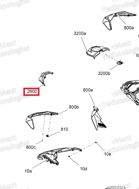 517305010 Крышка фары Ski-Doo HEADLIGHT TRIM CAP 517305380