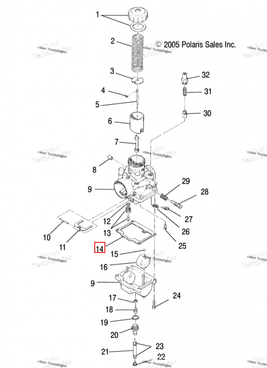 Поплавок CHAMBER прокладка Polaris Widetrak LX (2006) (3130020)
