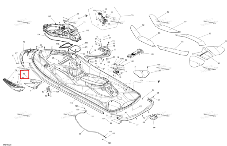Левый Cosmetic Package STD Sea-Doo GTX (2016) (291004243)