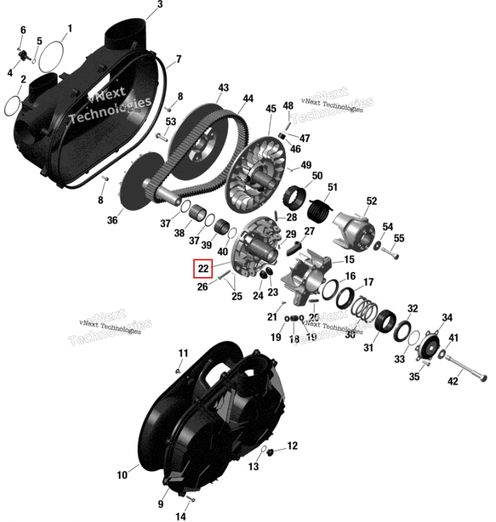 Наружный половина в сборе включает 22 to 26 Can-Am Maverick Turbo RR XRC (2022) (420280813)