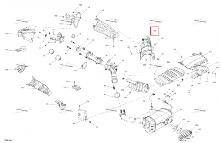 Теплозащитный экран Can-Am Outlander 4x4 XT 1000R (2025) (707603237)