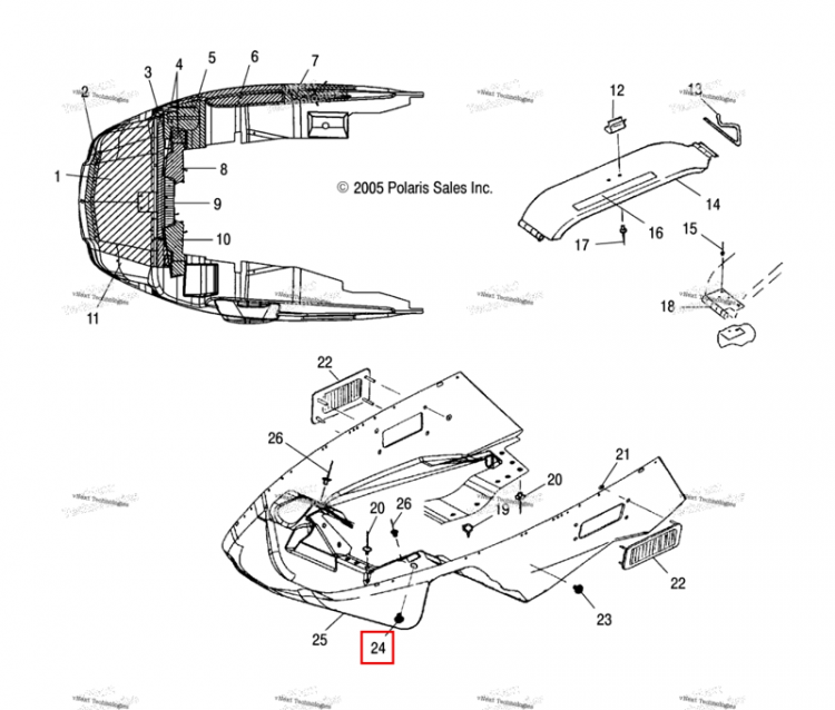 Заглушка HOLE Polaris Widetrak LX (2006) (5410820)