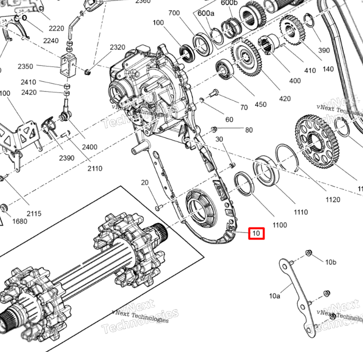 504154091 Корпус КПП Ski-Doo