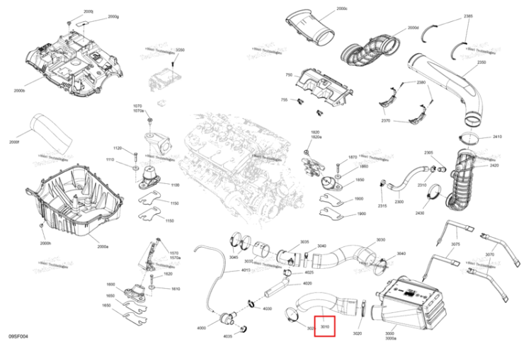 Formed компрессор шланг Out Sea-Doo RXP 325 X (2026) (273000420)