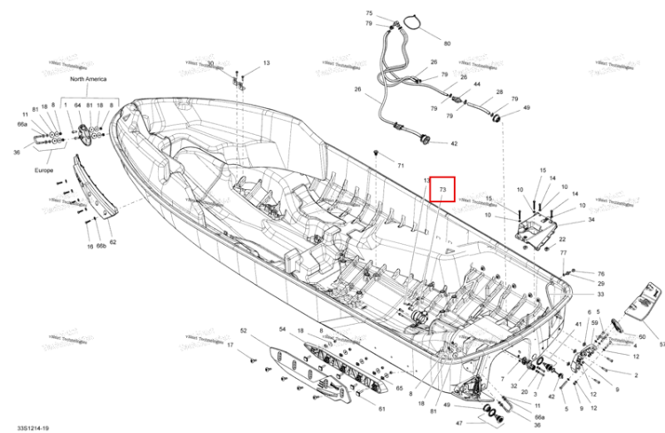 HULL вставка Sea-Doo RXT-X 260 RS (2012) (293450306)