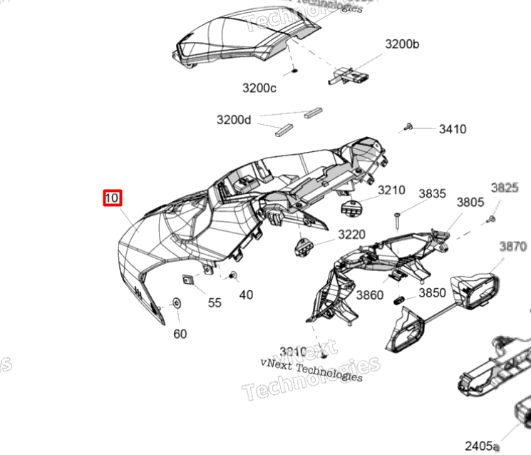 517308399 Капот черный G5 Ski-Doo