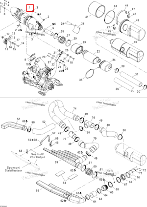 Головка труба чёрный Sea-Doo 274001189