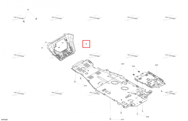 Передний защита днища Can-Am Outlander 4x4 DPS 700 (2025) (715009563)
