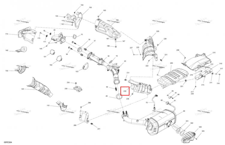 Теплозащитный экран Can-Am Outlander 4x4 XT 1000R (2025) (707603003)