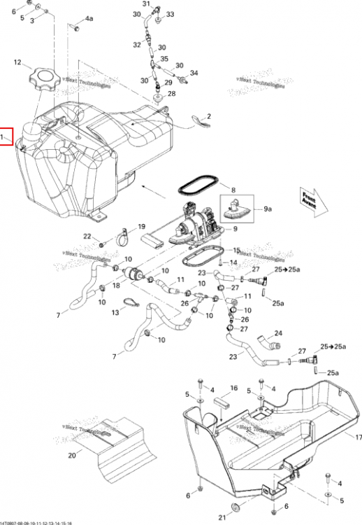 Топливный бак Can-Am Outlander MAX 800 XT (2008) (709000176)