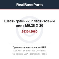243042060 Шестигранник. пластитовый винт M5.28 X 20