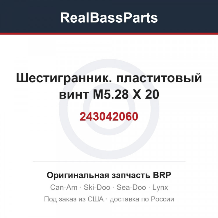 243042060 Шестигранник. пластитовый винт M5.28 X 20
