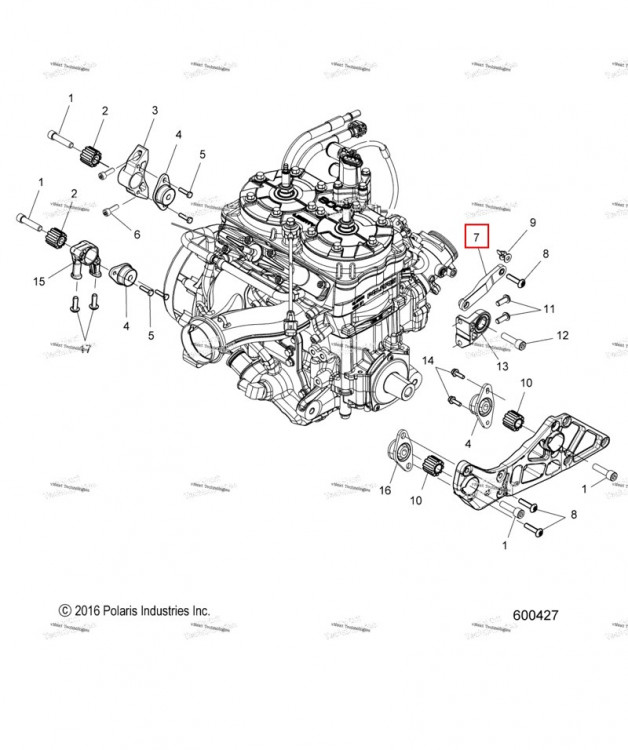 FIXED TORQUE LINK в сборе Polaris 800 AXYS Pro RMK LE 155 (2017) (1019944)