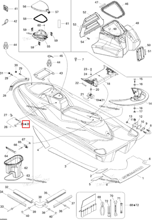 Левый GRILL в сборе Sea-Doo 291001650